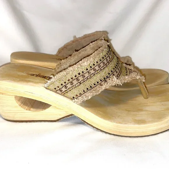 VTG Y2K Skechers CALI Size 8.5 Slip On Cut Out Block Heel Metallic Detail - Picture 6 of 9